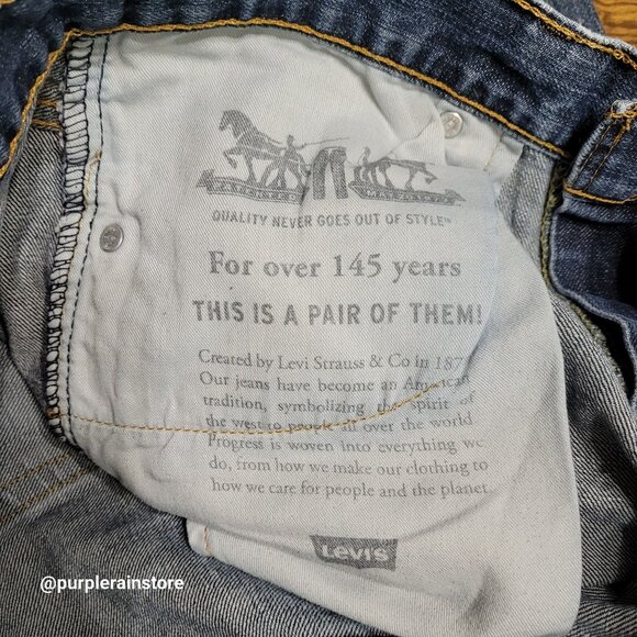 Levi's Jeans Tag 36x30 Measures 32x29 Loose Straight 569 Medium Dark Wash Denim - Picture 4 of 12